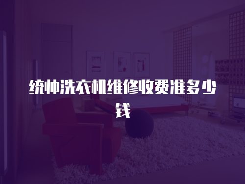 統帥洗衣機維修收費準多少錢