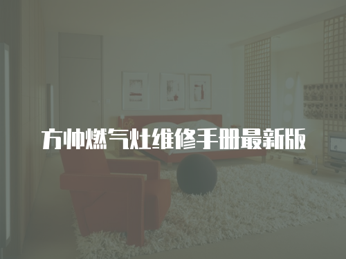 方帥燃氣灶維修手冊最新版