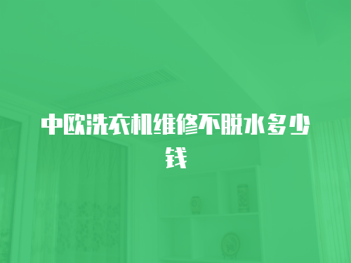 中歐洗衣機維修不脫水多少錢