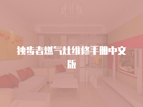 獨步者燃氣灶維修手冊中文版