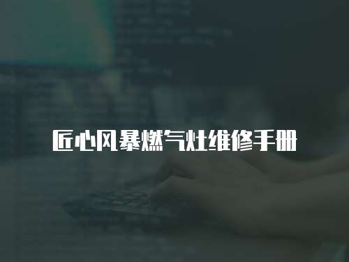 匠心風暴燃氣灶維修手冊