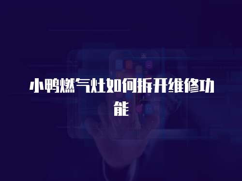 小鴨燃?xì)庠钊绾尾痖_(kāi)維修功能