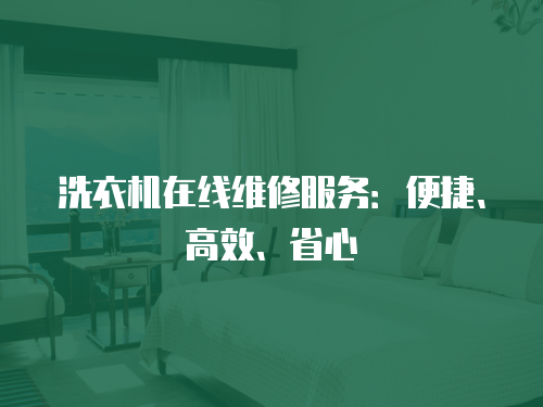 洗衣機(jī)在線維修服務(wù)：便捷、高效、省心