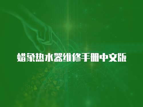 蠟象熱水器維修手冊(cè)中文版