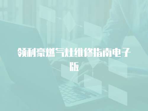 領利豪燃氣灶維修指南電子版