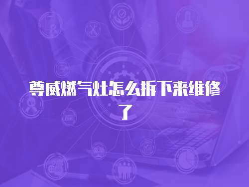 尊威燃氣灶怎么拆下來維修了