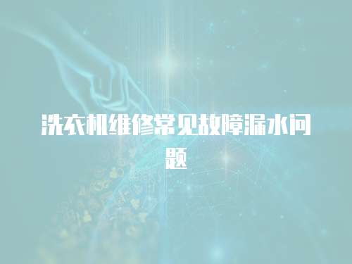 洗衣機(jī)維修常見故障漏水問題
