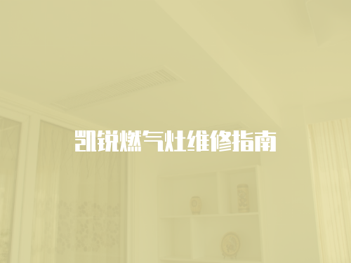 凱銳燃氣灶維修指南
