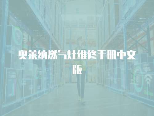 奧萊納燃?xì)庠罹S修手冊中文版