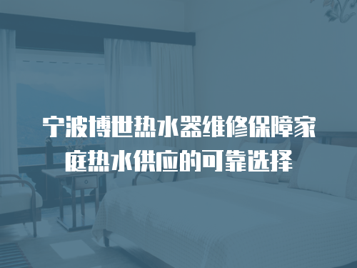 寧波博世熱水器維修保障家庭熱水供應的可靠選擇