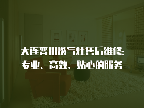 大連普田燃氣灶售后維修：專業、高效、貼心的服務