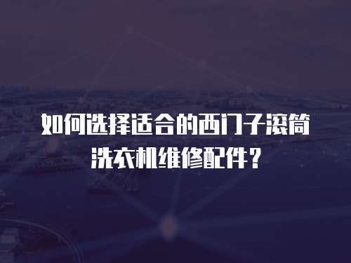 如何選擇適合的西門子滾筒洗衣機維修配件？