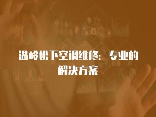 溫嶺松下空調(diào)維修：專業(yè)的解決方案