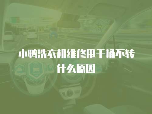 小鴨洗衣機維修甩干桶不轉什么原因