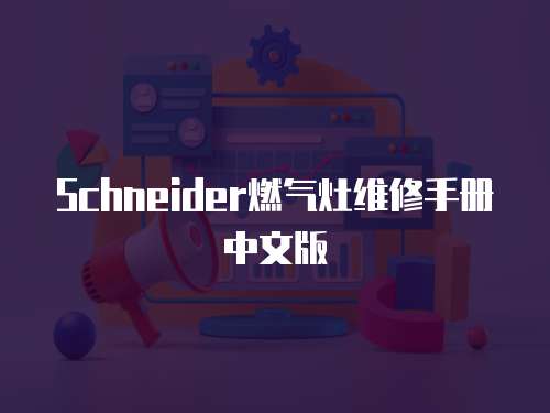 Schneider燃氣灶維修手冊中文版