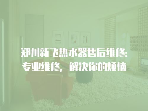 鄭州新飛熱水器售后維修：專業維修，解決你的煩惱