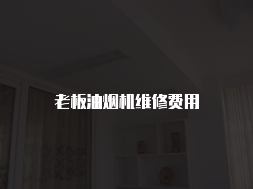 老板油煙機維修費用