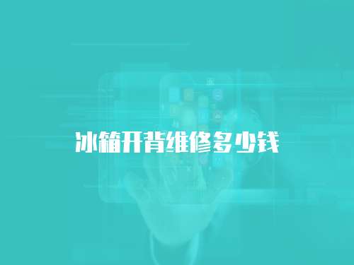 冰箱開背維修多少錢