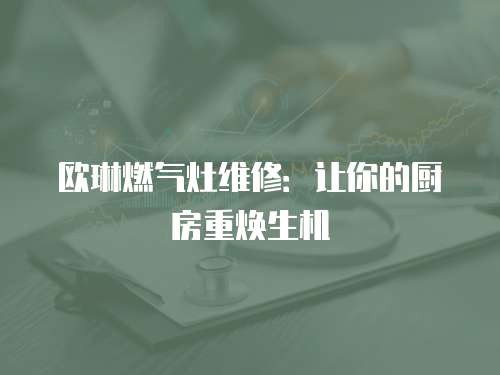 歐琳燃?xì)庠罹S修：讓你的廚房重?zé)ㄉ鷻C(jī)