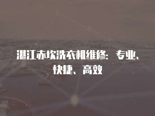 湛江赤坎洗衣機(jī)維修：專業(yè)、快捷、高效