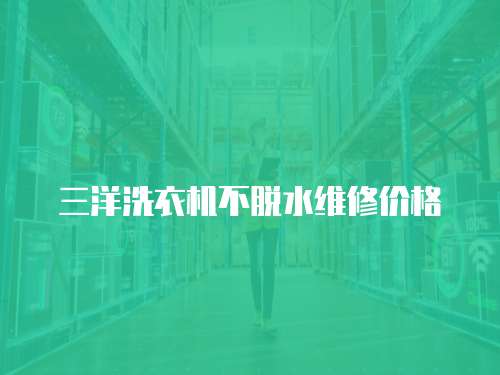 三洋洗衣機不脫水維修價格