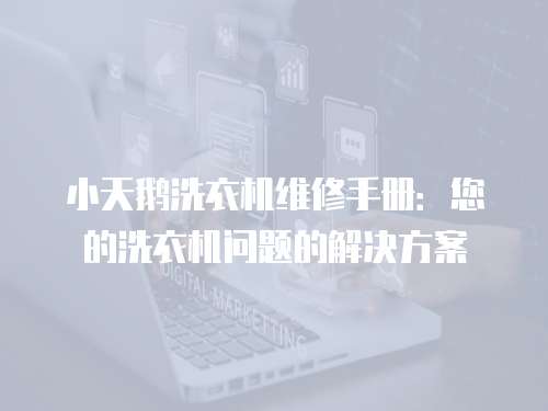 小天鵝洗衣機維修手冊：您的洗衣機問題的解決方案