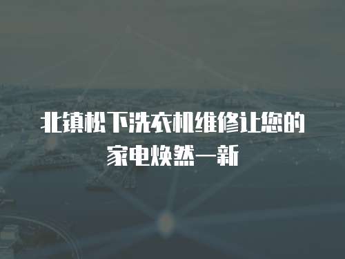 北鎮松下洗衣機維修讓您的家電煥然一新