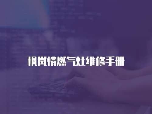 楓嵐情燃?xì)庠罹S修手冊(cè)