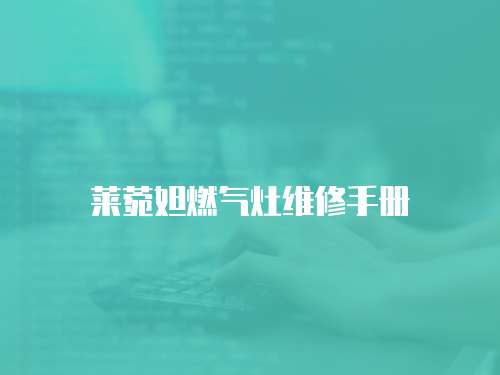 萊菀妲燃氣灶維修手冊