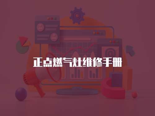 正點燃氣灶維修手冊