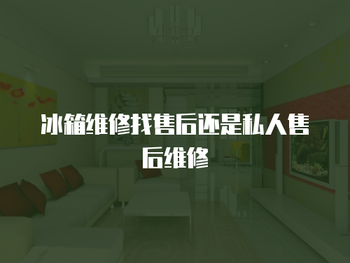 冰箱維修找售后還是私人售后維修