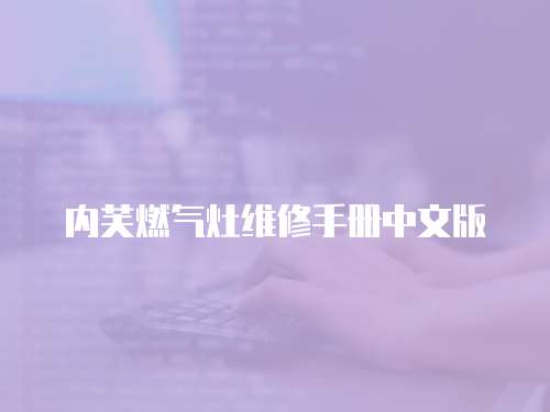 內(nèi)芙燃氣灶維修手冊中文版