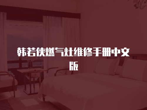 韓若俠燃氣灶維修手冊中文版
