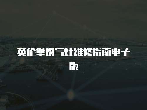 英倫堡燃?xì)庠罹S修指南電子版