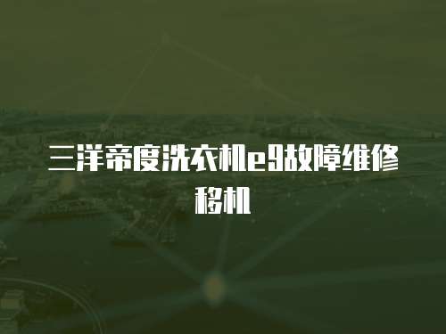 三洋帝度洗衣機e9故障維修移機