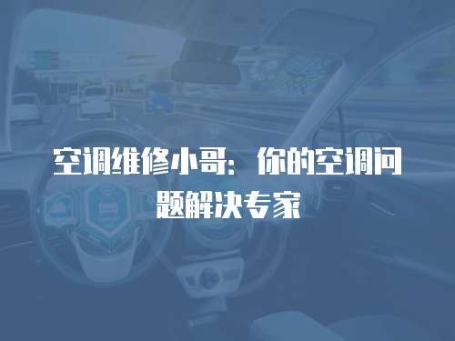 空調(diào)維修小哥：你的空調(diào)問(wèn)題解決專(zhuān)家
