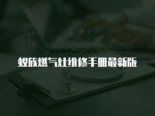 蟻族燃氣灶維修手冊最新版