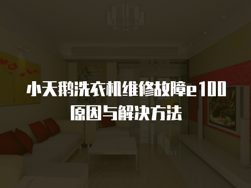 小天鵝洗衣機維修故障e100原因與解決方法