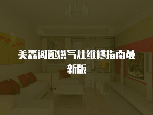 美森閣邇燃氣灶維修指南最新版