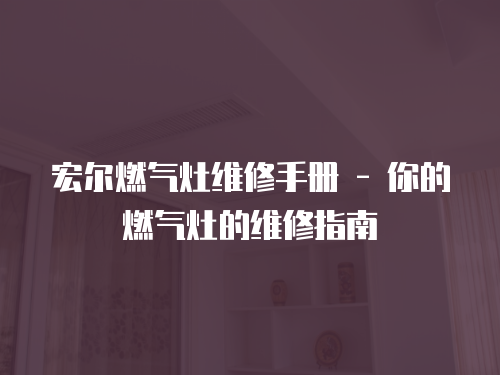 宏?duì)柸細(xì)庠罹S修手冊(cè) - 你的燃?xì)庠畹木S修指南