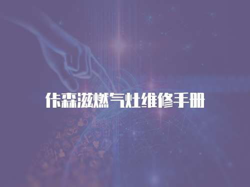 佧森滋燃氣灶維修手冊