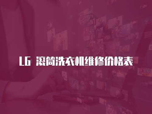 LG 滾筒洗衣機維修價格表
