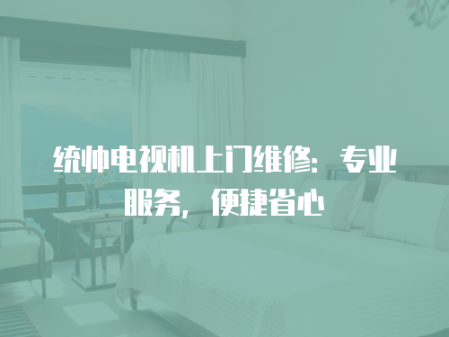 統帥電視機上門維修：專業服務，便捷省心