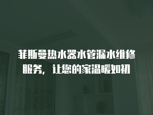 菲斯曼熱水器水管漏水維修服務(wù)，讓您的家溫暖如初