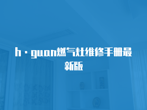 h·guan燃?xì)庠罹S修手冊最新版