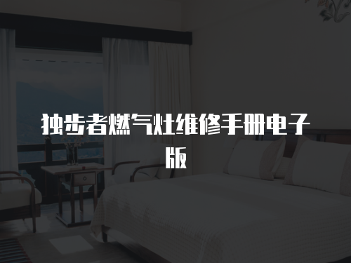 獨步者燃氣灶維修手冊電子版