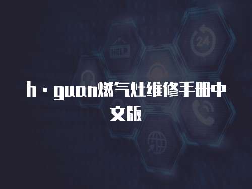 h·guan燃氣灶維修手冊中文版