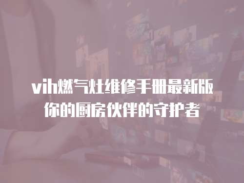 vih燃氣灶維修手冊最新版你的廚房伙伴的守護者