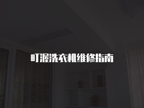 町渥洗衣機維修指南