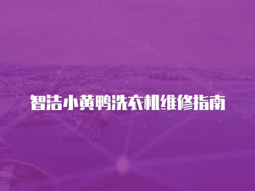 智潔小黃鴨洗衣機維修指南